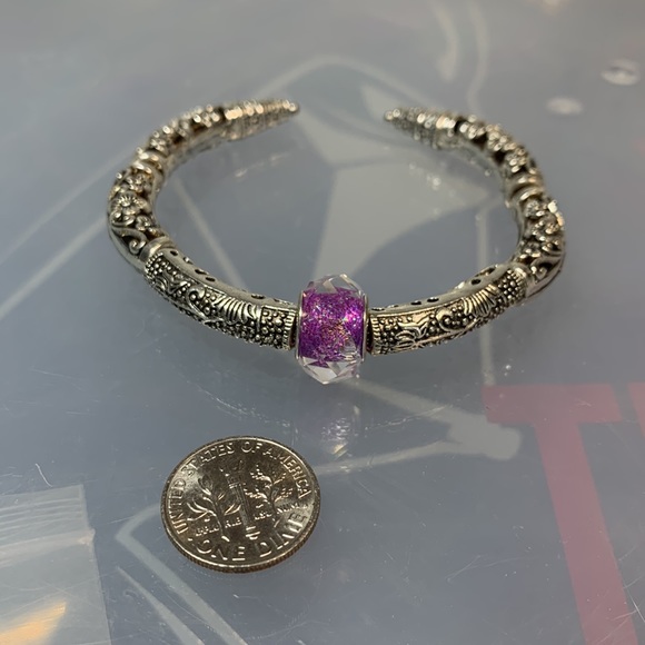 FILIGREE + HANDMADE LAMPWORK BANGLE 5.5 cm diameter - Picture 5 of 5